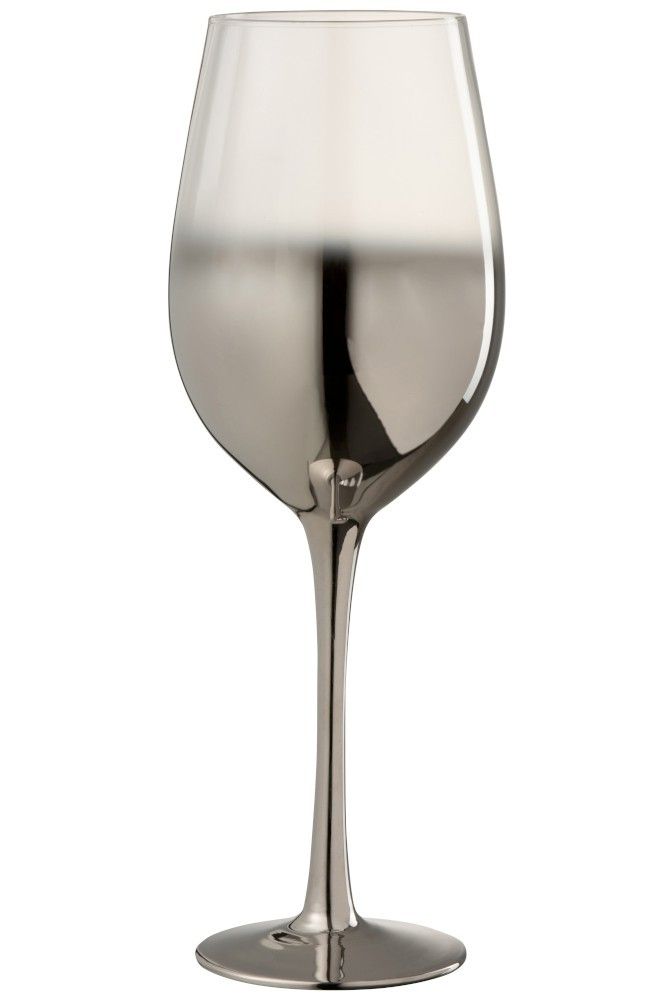 Sklenička na víno Silver Glass - Ø 9*26 cm J-Line by Jolipa - LaHome - vintage dekorace