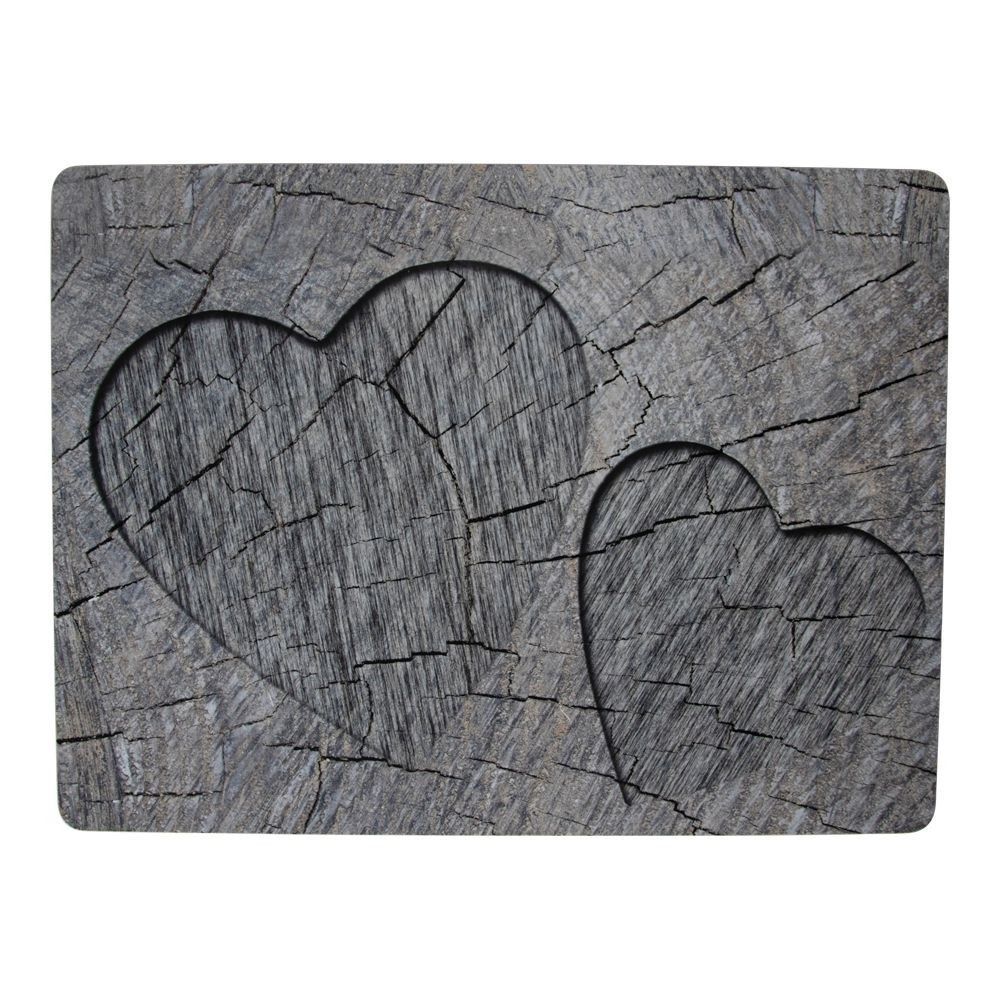 4ks šedé korkové prostírání srdce ve stromu Hearts grey - 30*40*0,4cm Mars & More - LaHome - vintage dekorace