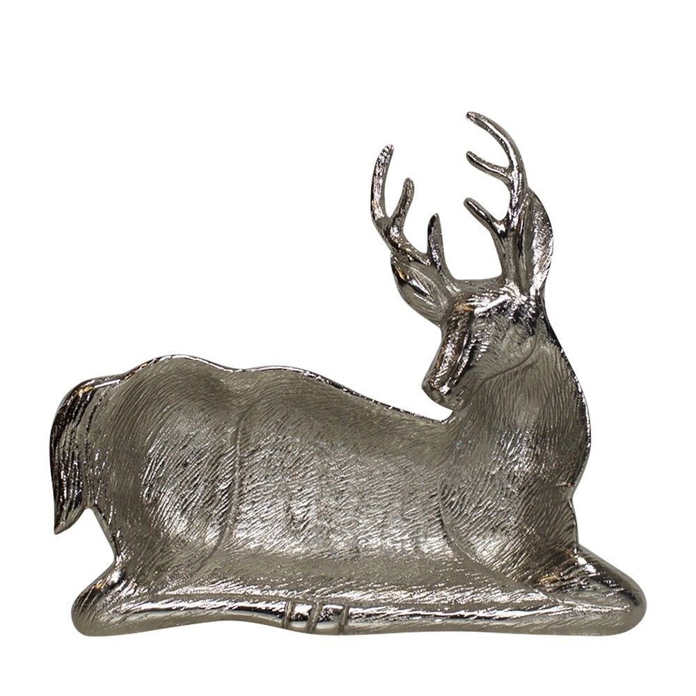 Stříbrná kovová mísa ve tvaru jelena - 21*21,5*1,5cm Mars & More - LaHome - vintage dekorace