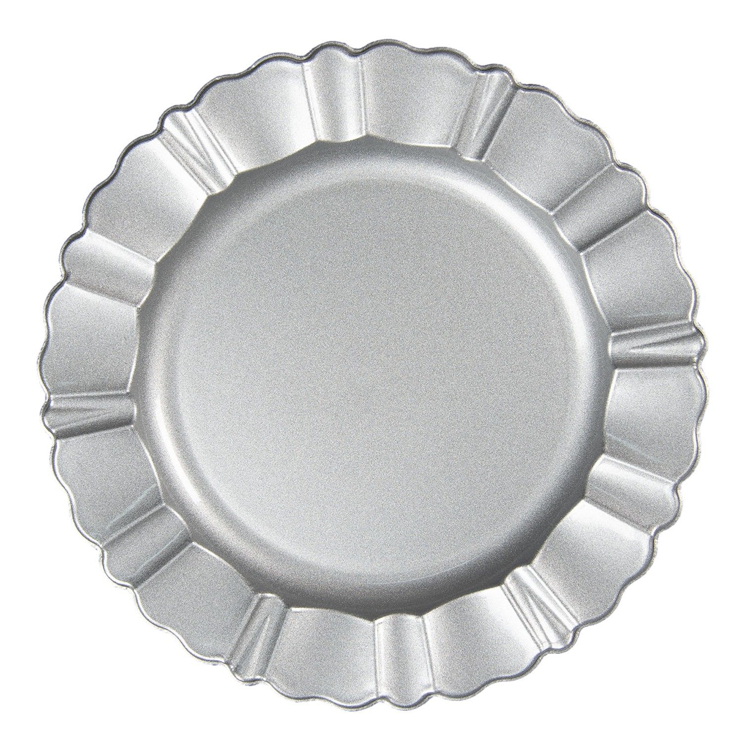Stříbrný melaninový talíř / podnos - Ø 33 cm Clayre & Eef - LaHome - vintage dekorace