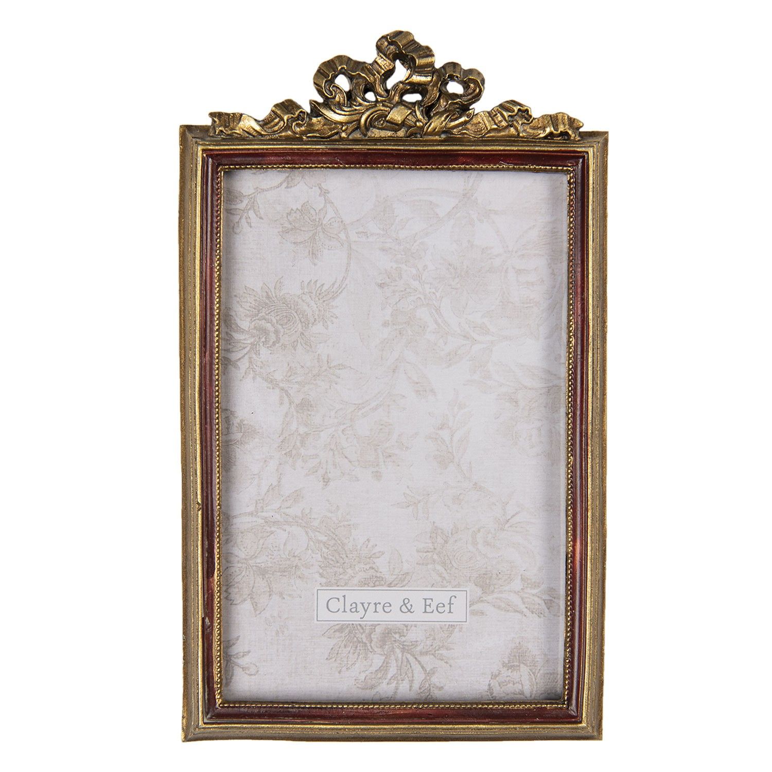 Vintage zlatý fotorámeček s ornamenty - 12*1*19 cm / 10*15 cm Clayre & Eef - LaHome - vintage dekorace
