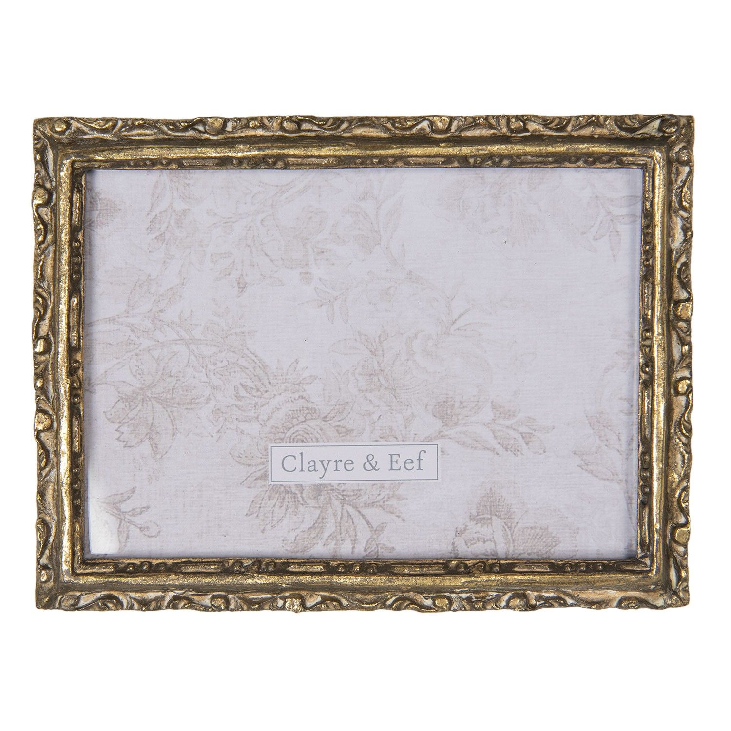 Zlatý vintage rámeček na fotografie s ornamenty - 15*2*20 cm / 13*18 cm Clayre & Eef - LaHome - vintage dekorace