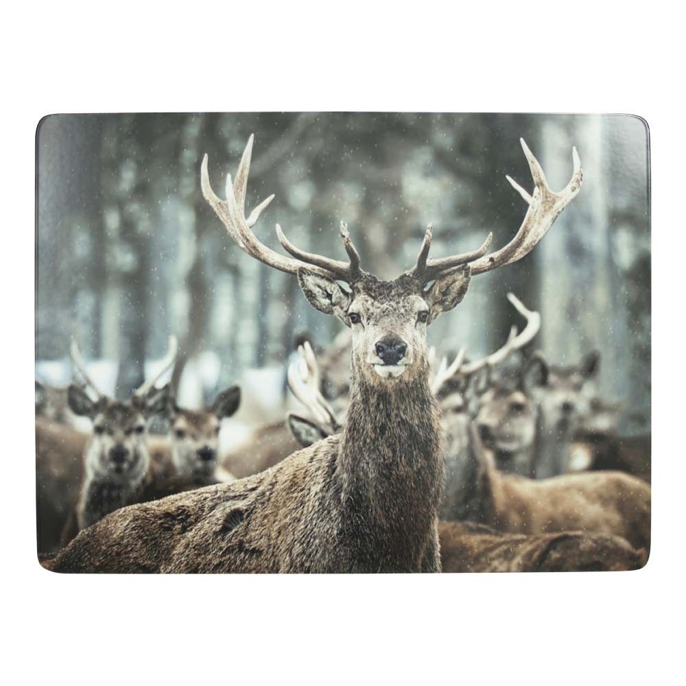 4ks pevné korkové prostírání jelen v zimě - 30*40*0,4cm Mars & More - LaHome - vintage dekorace