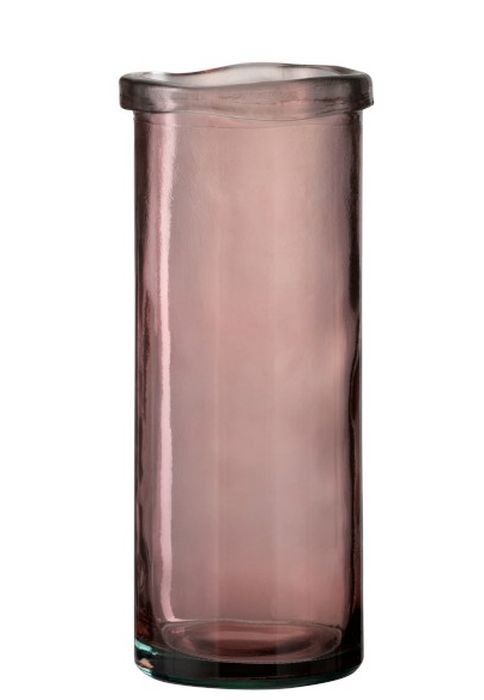 Růžová skleněná úzká váza Virginie - Ø 15*36 cm J-Line by Jolipa - LaHome - vintage dekorace