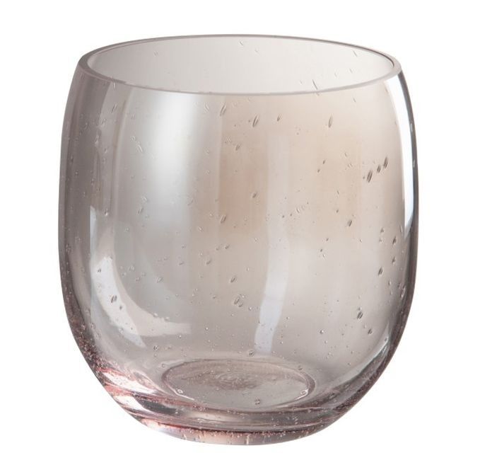 Růžová skleněná váza Bubble - Ø 17*17 cm J-Line by Jolipa - LaHome - vintage dekorace