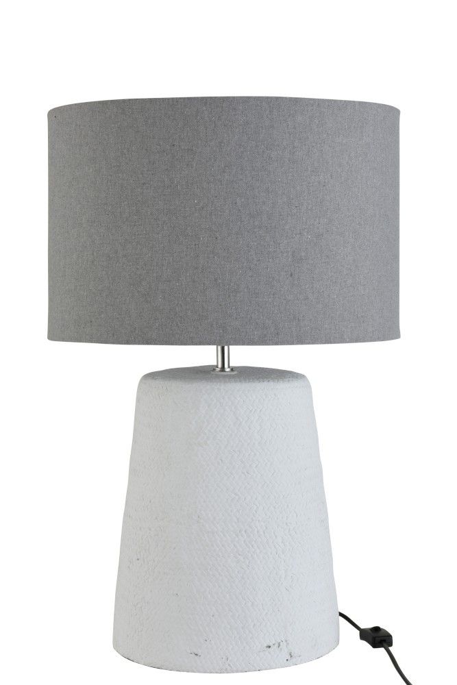 Stolní lampa v šedo-bílé kombinaci Abelle L - Ø 42*64 cm J-Line by Jolipa - LaHome - vintage dekorace