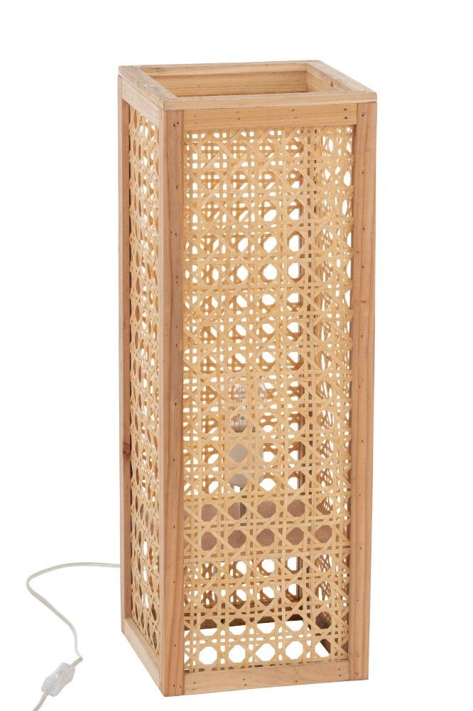 Přírodní bambusová stolní lampa Rectan - 23*23*65cm J-Line by Jolipa - LaHome - vintage dekorace