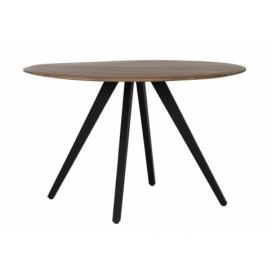 Kulatý jídelní stůl s dřevěnou deskou z akáciového dřeva Mimoso - Ø 120*78 cm Light & Living