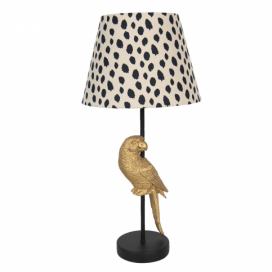 Stolní lampa s dekorací zlatého papouška – Ø 25*51 cm / E27 Clayre & Eef