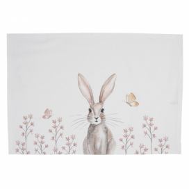 Sada bavlněných prostírání s motivem králíka Rustic Easter Bunny - 48*33 cm Clayre & Eef