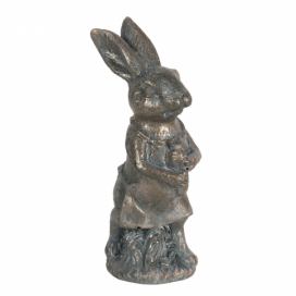 Metalická velikonoční dekorace králíka Métallique - 4*4*11 cm Clayre & Eef
