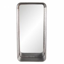Černé kovové zrcadlo se spodní poličkou - 19*10*29 cm Clayre & Eef