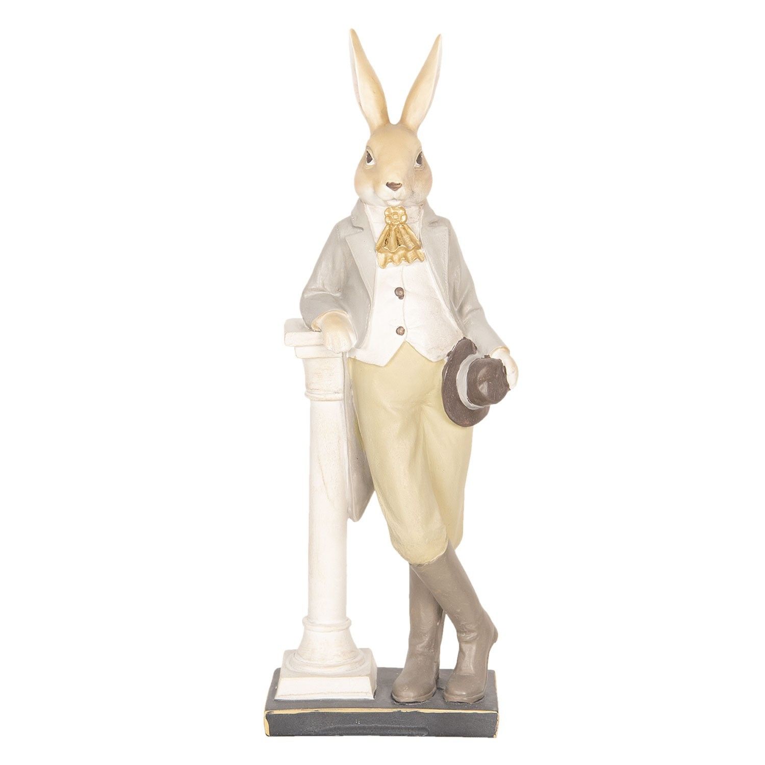 Velikonoční dekorace králíka s kloboukem - 17*9*46 cm Clayre & Eef - LaHome - vintage dekorace
