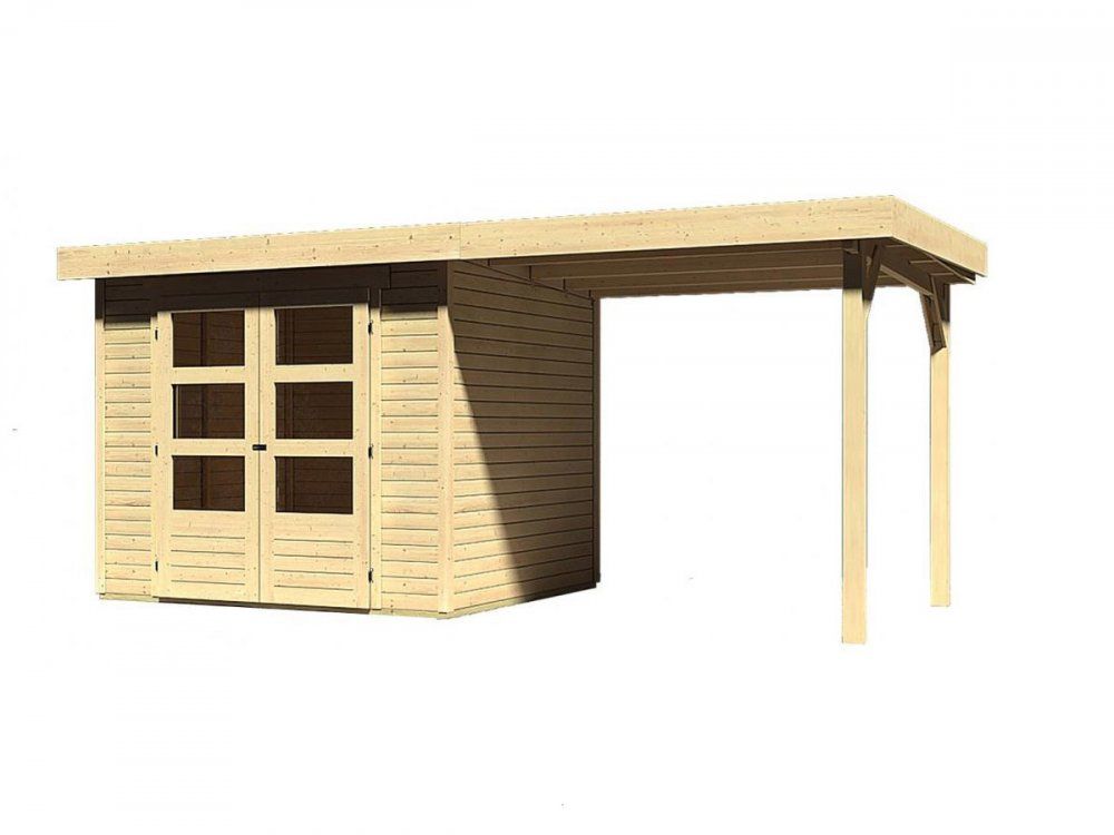 Dřevěný zahradní domek ASKOLA 3 s přístavkem 240 Lanitplast Smrk - DEKORHOME.CZ