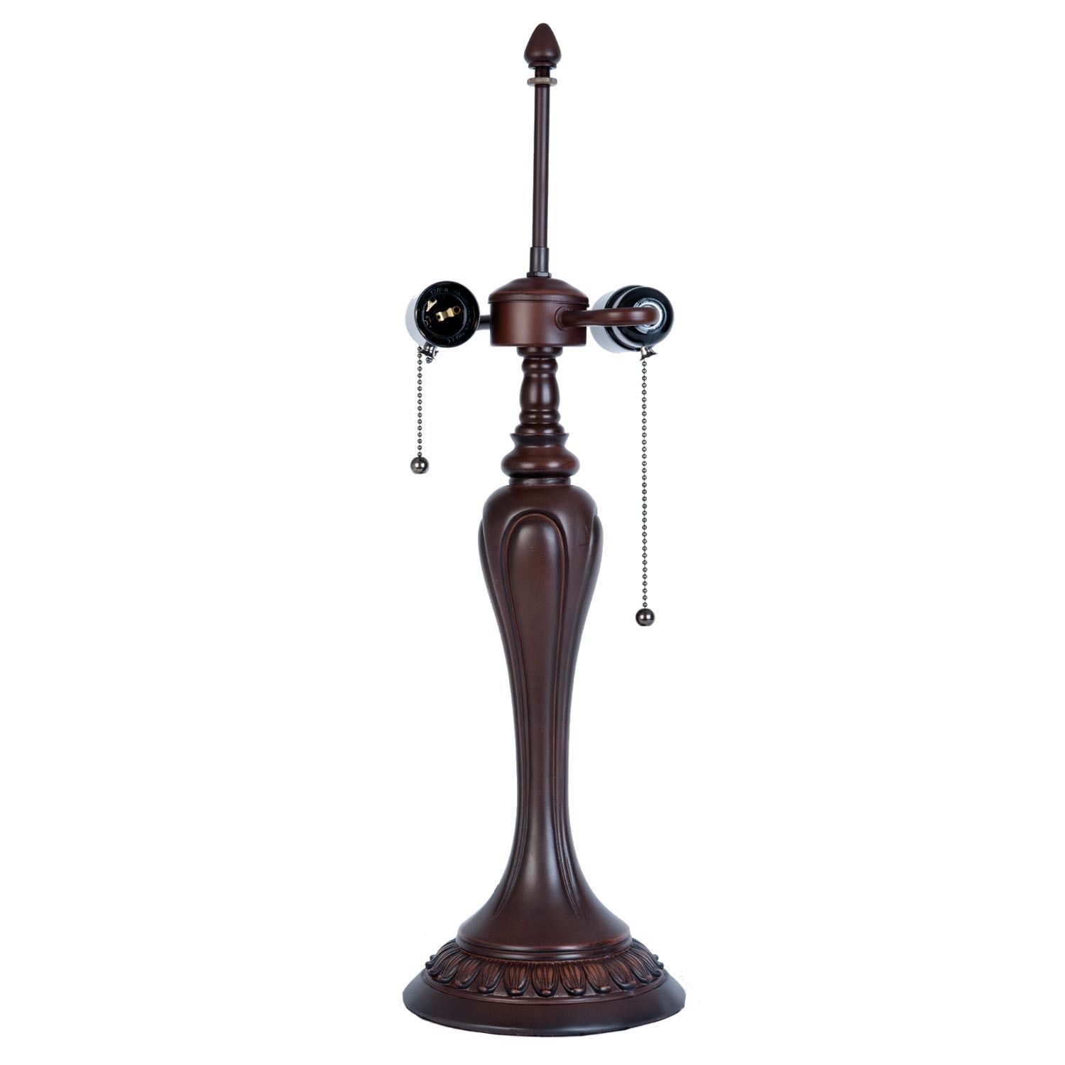 Tmavě hnědá zdobená noha k lampě Tiffany - Ø 17*60 cm / E27/40w Clayre & Eef - LaHome - vintage dekorace