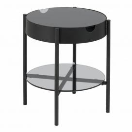 Actona Odkládací stolek s tácem Asava 45 cm černý