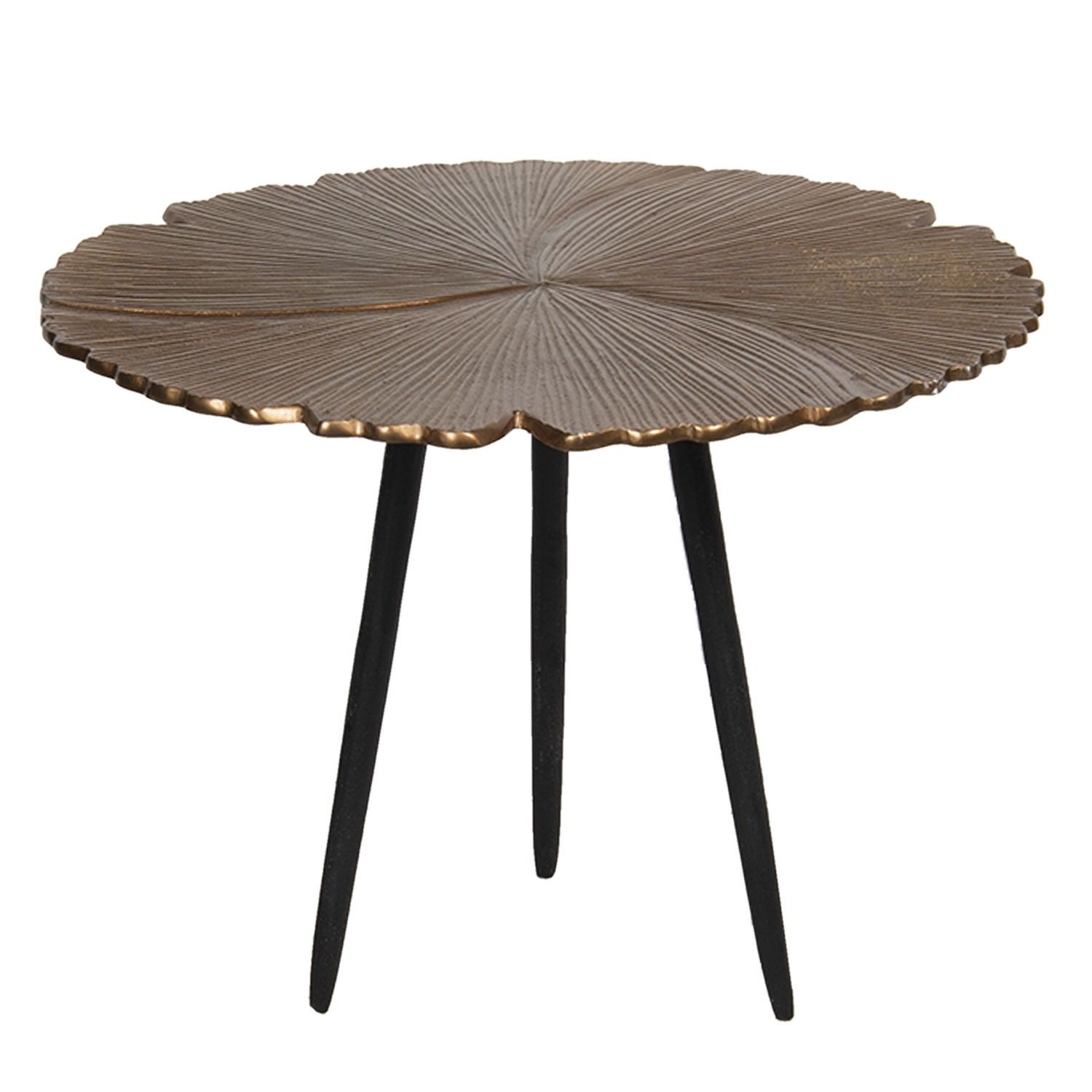 Odkládací stolek s vějířovitým designem Coquilles – Ø 50*36 cm Clayre & Eef - LaHome - vintage dekorace