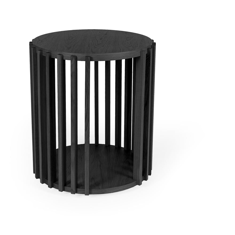 Černý odkládací stolek Woodman Drum, ø 53 cm - Bonami.cz
