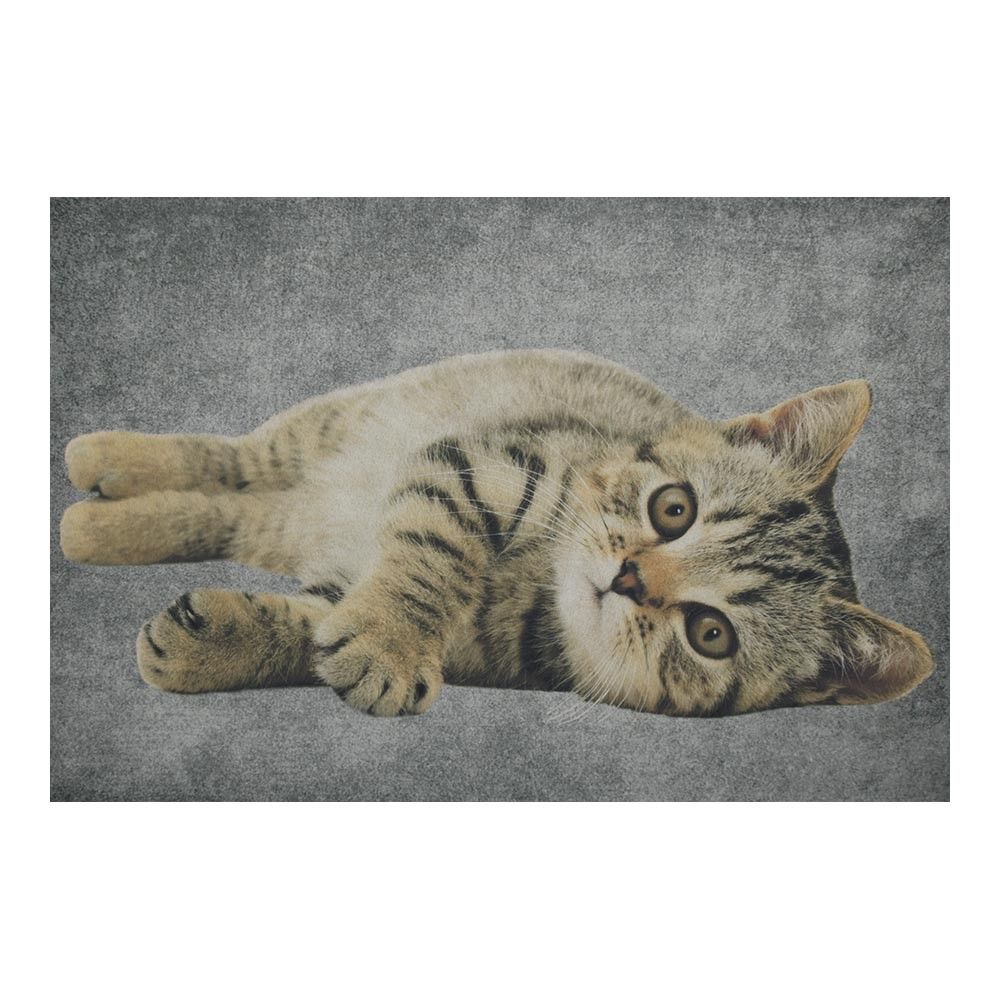 Šedá podlahová rohožka mourované kotě  - 75*50*1cm Mars & More - LaHome - vintage dekorace