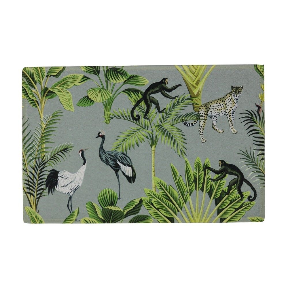 Šedá rohožka s motivem džungle Jungle grey - 75*50*1cm Mars & More - LaHome - vintage dekorace