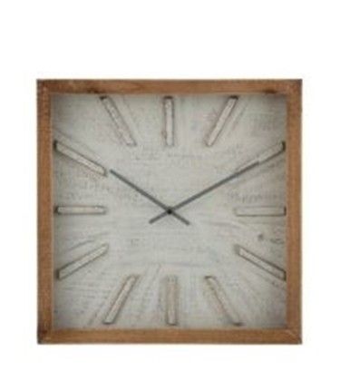 Čtvercové nástěnné hodiny s patinou Ygraine - Ø 40*6 cm J-Line by Jolipa - LaHome - vintage dekorace