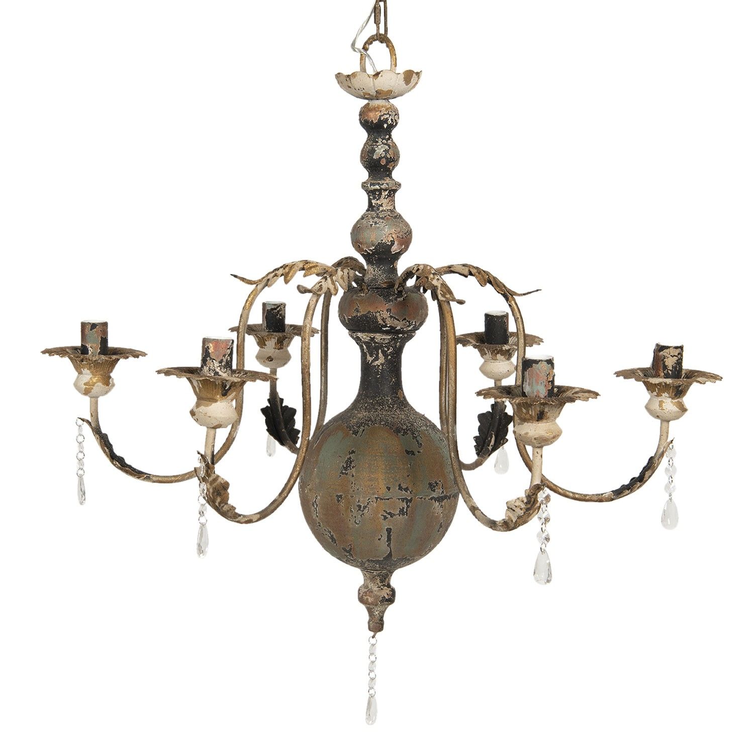 Závěsné vintage světlo s patinou Bethesda - 79*68*68 cm E14/max 6*25W Clayre & Eef - LaHome - vintage dekorace