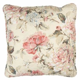 Béžový povlak na polštář s květinovým motivem Bourgeon - 50*50 cm Clayre & Eef LaHome - vintage dekorace