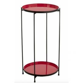 Červený kovový odkládací stolek Cerise - 32*8*60 cm J-Line by Jolipa