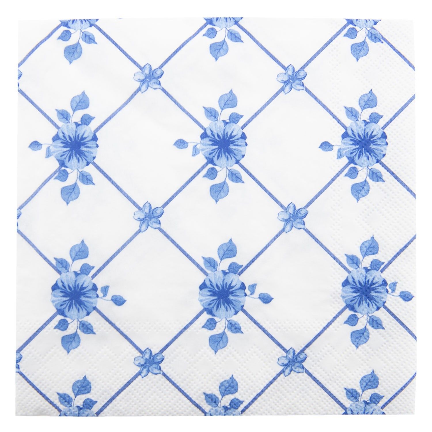 Papírové ubrousky s modrými květy - 33*33 cm (20) Clayre & Eef - LaHome - vintage dekorace