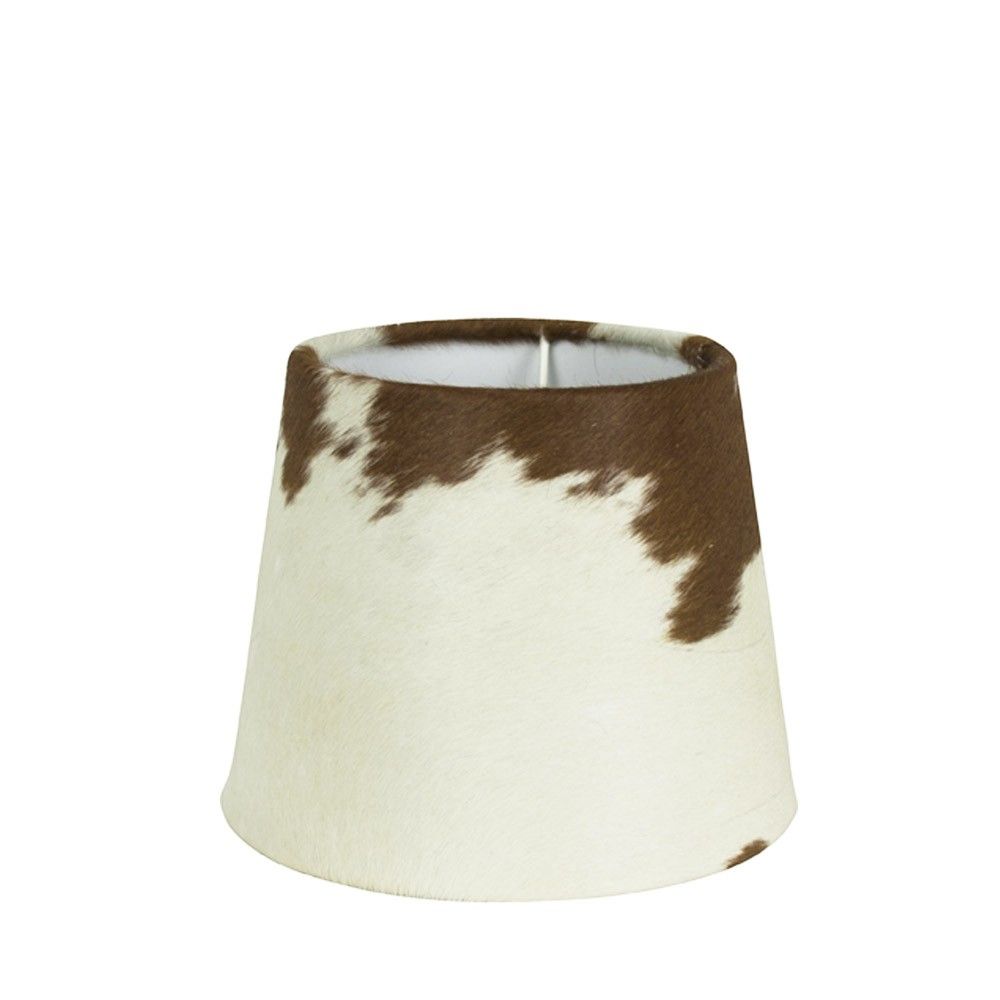 Stínidlo lampy z kravské kůže hnědá/ bílá - Ø 20*17cm Mars & More - LaHome - vintage dekorace