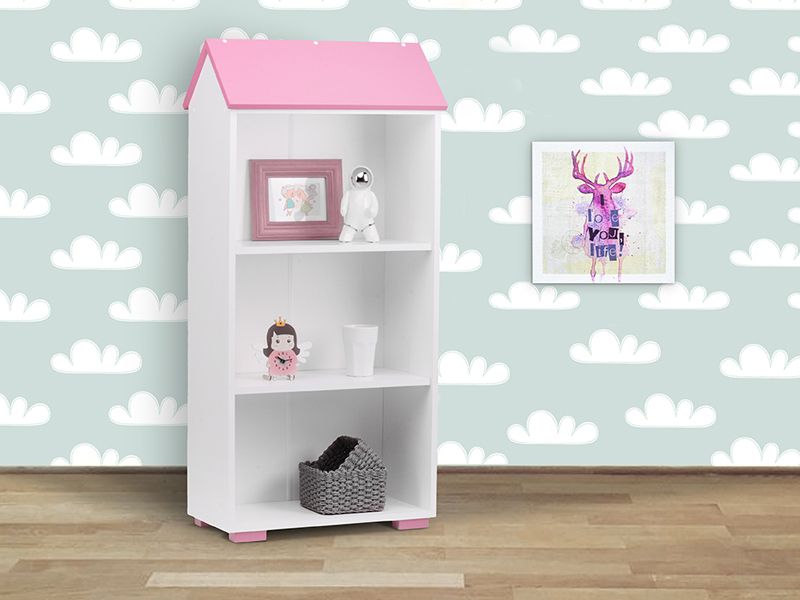 Vingo Dětská domečková knihovna - růžová, 130 cm - Vingo