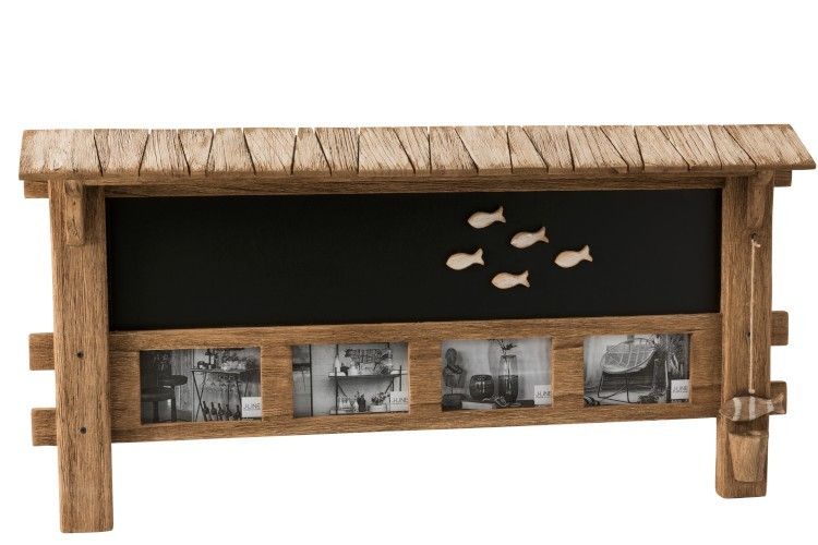 Nástěnná magnetická tabule a fotorámečky Paulownia - 92*46,5*8,8 cm J-Line by Jolipa - LaHome - vintage dekorace