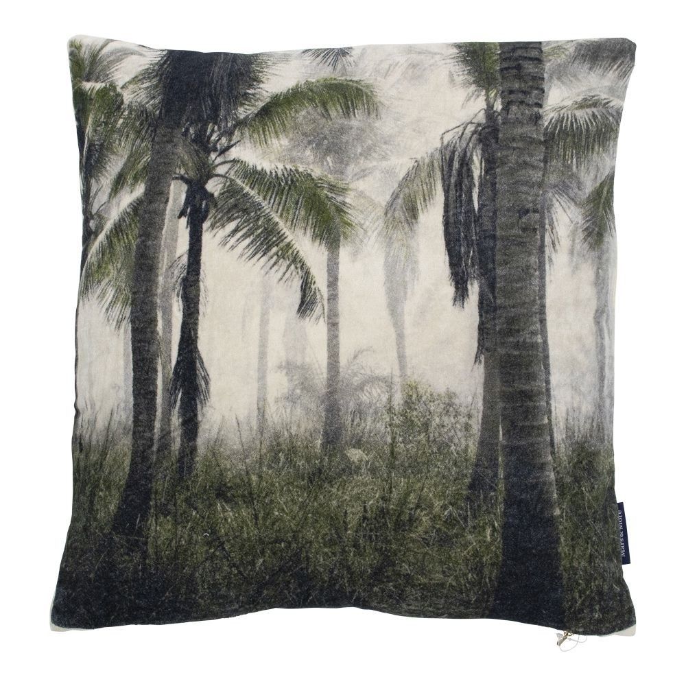 Sametový polštář s palmami Palm  - 45*45*10cm Mars & More - LaHome - vintage dekorace
