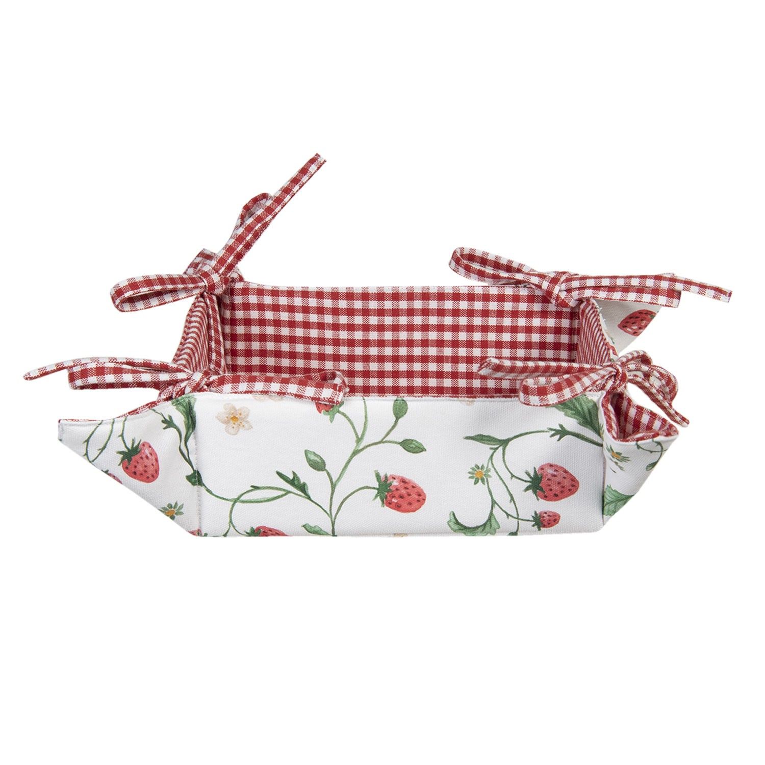 Bavlněný košík na pečivo Wild Strawberries - 35*35*8 cm Clayre & Eef - LaHome - vintage dekorace