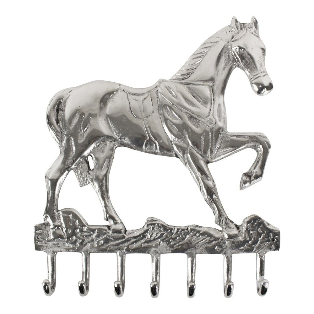 Stříbrný nástěnný věšák kůň Horse - 4*36*41,5cm Mars & More - LaHome - vintage dekorace