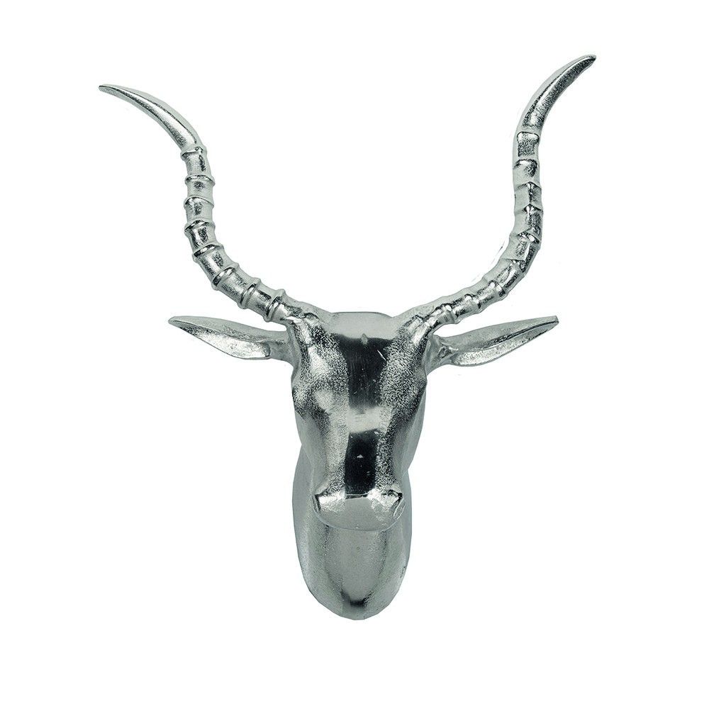 Stříbrná nástěnná dekorace hlava Antilopa - 42*47cm Mars & More - LaHome - vintage dekorace