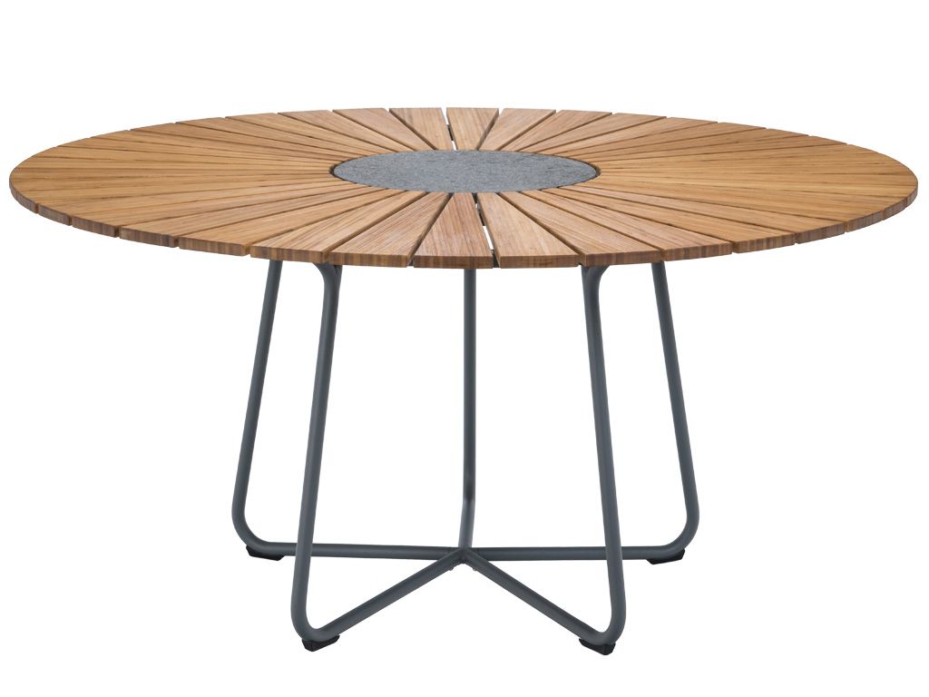 Přírodní bambusový zahradní jídelní stůl HOUE Circle 150 cm - Designovynabytek.cz