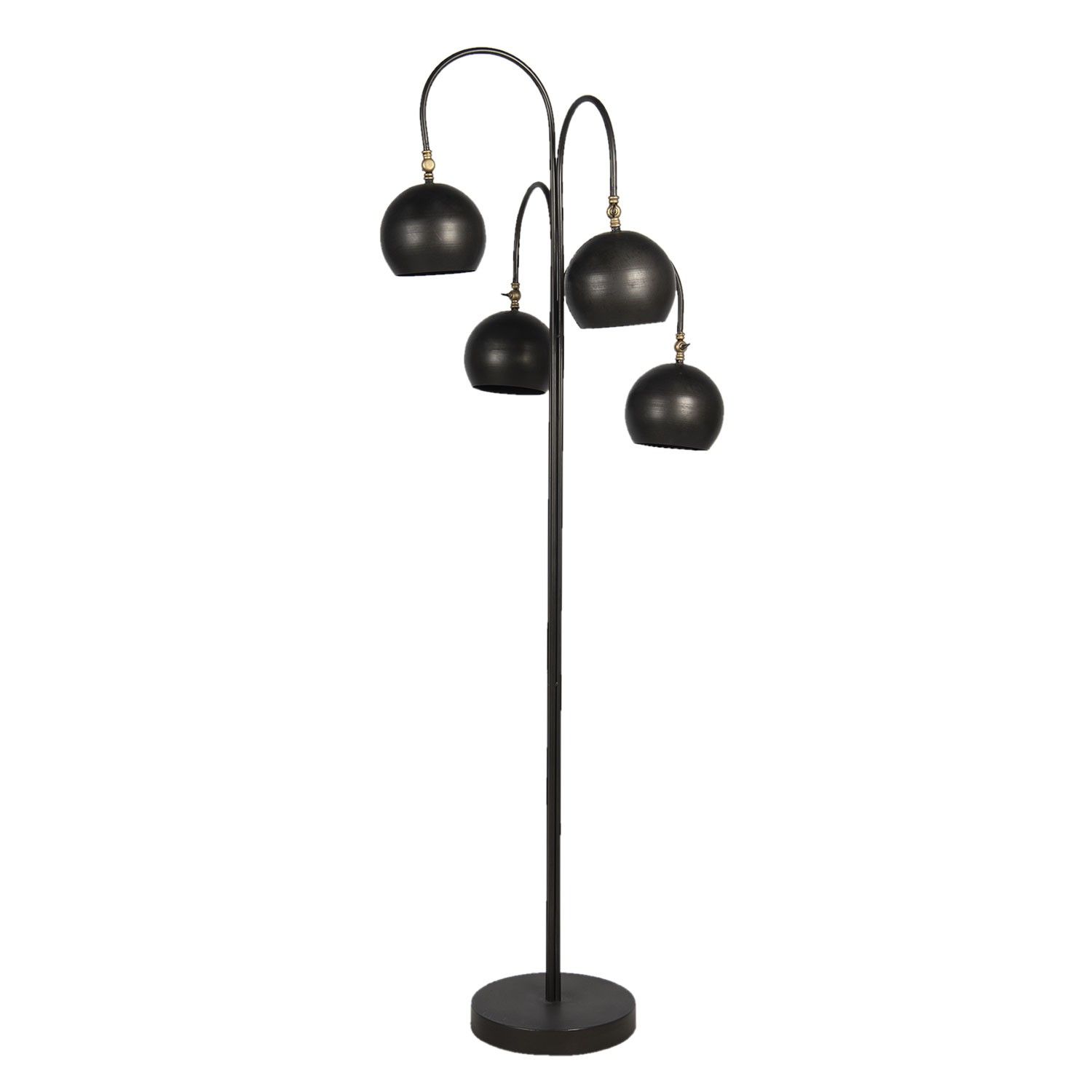 Stojací černá lampa se 4 stínidly Sappheire – Ø 50*175 cm Clayre & Eef - LaHome - vintage dekorace