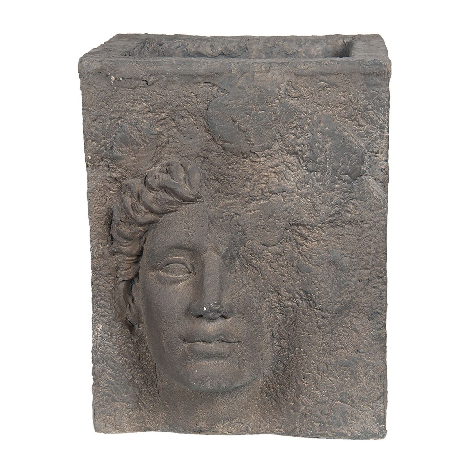 Šedý antik květináč s nedokončenou bustou ženy Géraud - 38*32*41 cm Clayre & Eef - LaHome - vintage dekorace