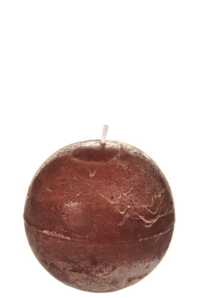 Kulatá hnědá nevonná svíčka L  - Ø  8,5*8,5 cm/40H J-Line by Jolipa - LaHome - vintage dekorace