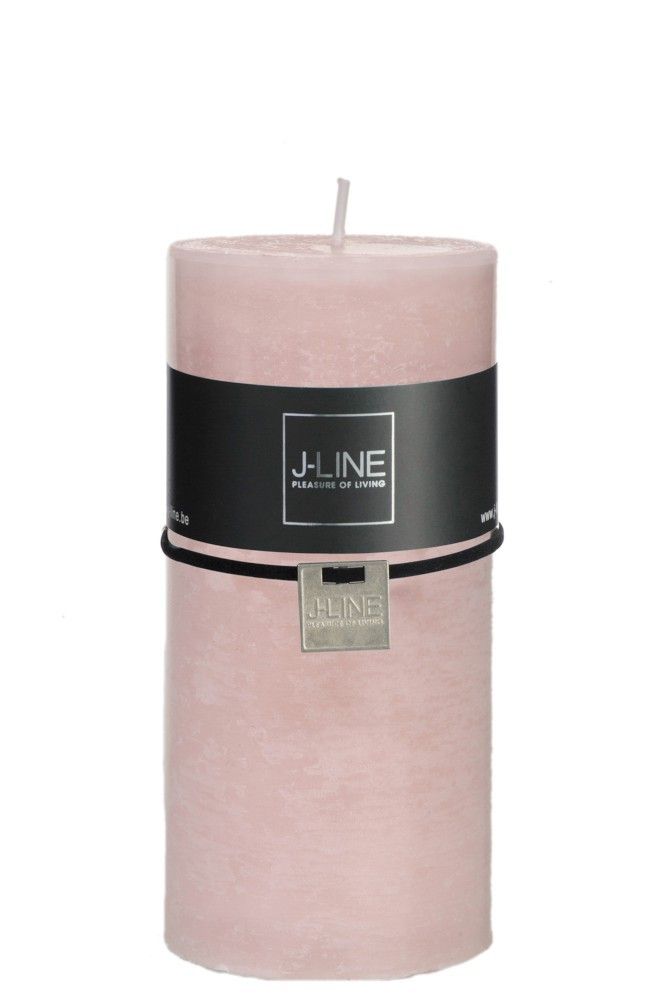 Růžová nevonná svíčka válec L -Ø  - 7*15 cm72H J-Line by Jolipa - LaHome - vintage dekorace