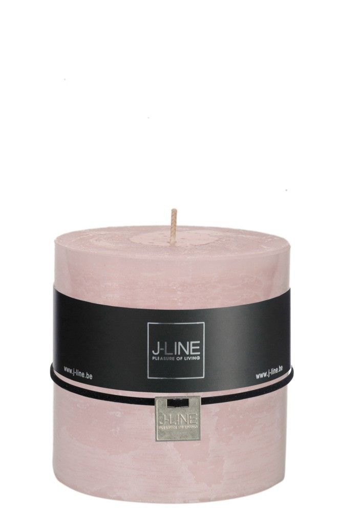 Růžová nevonná svíčka válec XL -Ø  10*10 cm/80h J-Line by Jolipa - LaHome - vintage dekorace