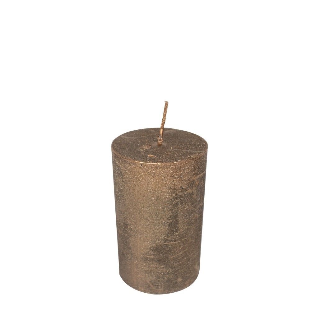 Měděná metalická nevonná svíčka válec S - Ø 5*8cm Mars & More - LaHome - vintage dekorace
