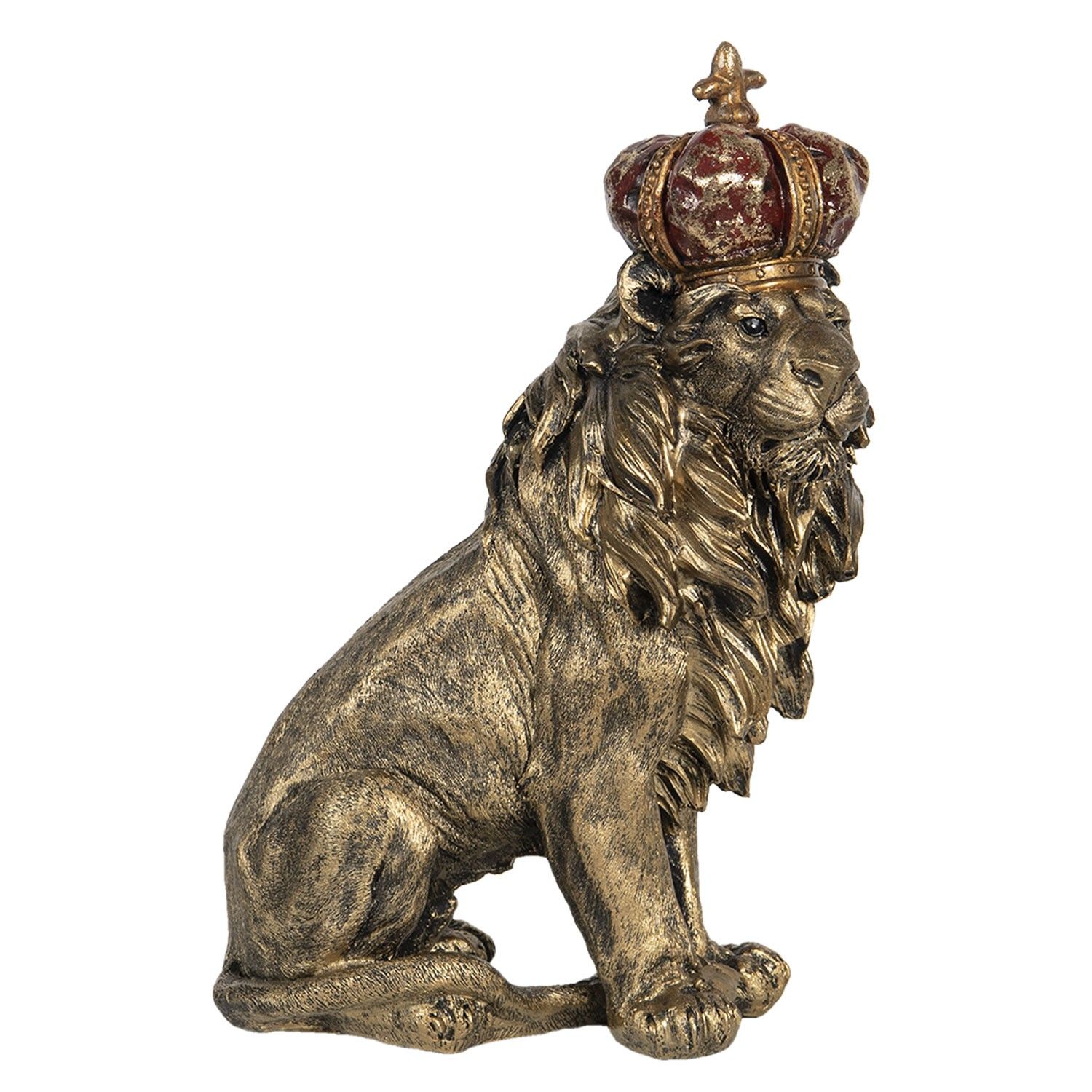Dekorační soška Lev s korunou - 25*13*38 cm Clayre & Eef - LaHome - vintage dekorace