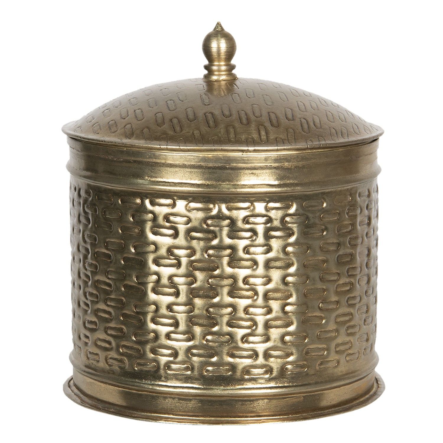 Zlatá kovová úložná dóza Marcelon – Ø 18*20 cm Clayre & Eef - LaHome - vintage dekorace
