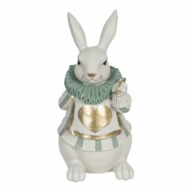 Dekorace králíka se zlatým srdíčkem - 17*14*33 cm Clayre & Eef