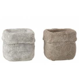 Set 2 betonových květináčů Ciment – 10* 10*9 cm J-Line by Jolipa