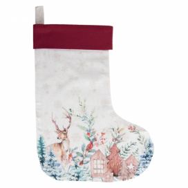 Textilní vánoční punčocha Dearly Christmas  - 30*40 cm Clayre & Eef
