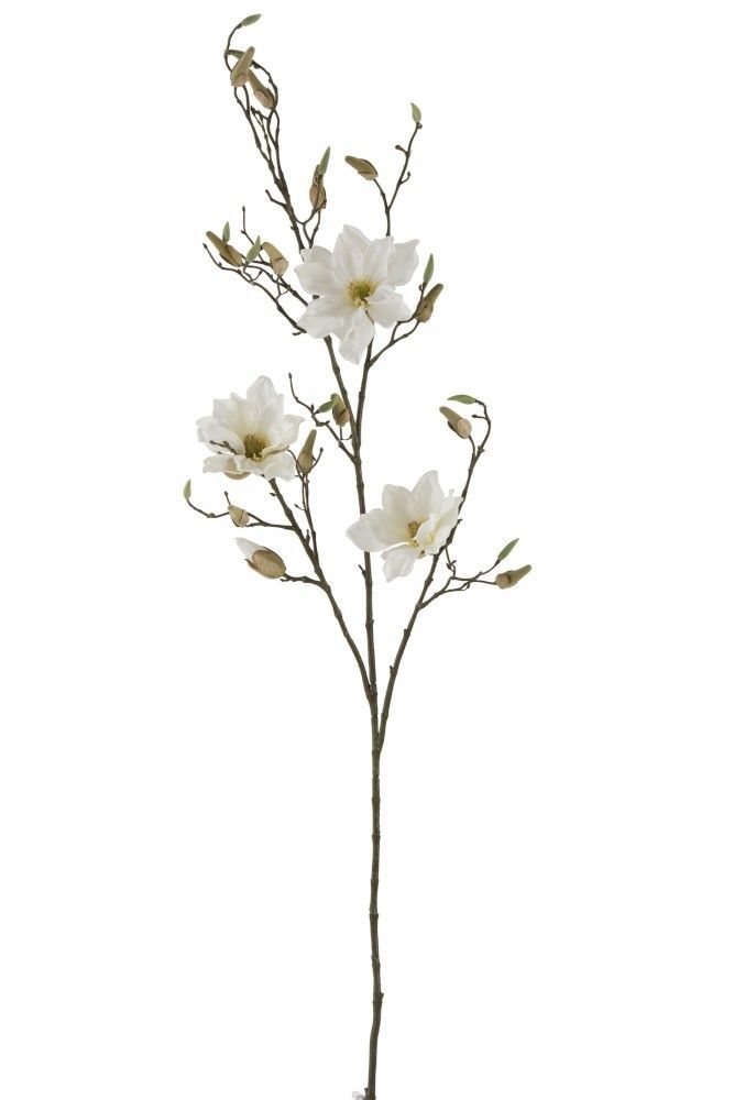 Dekorační květina bílá Magnolia - 119cm J-Line by Jolipa - LaHome - vintage dekorace