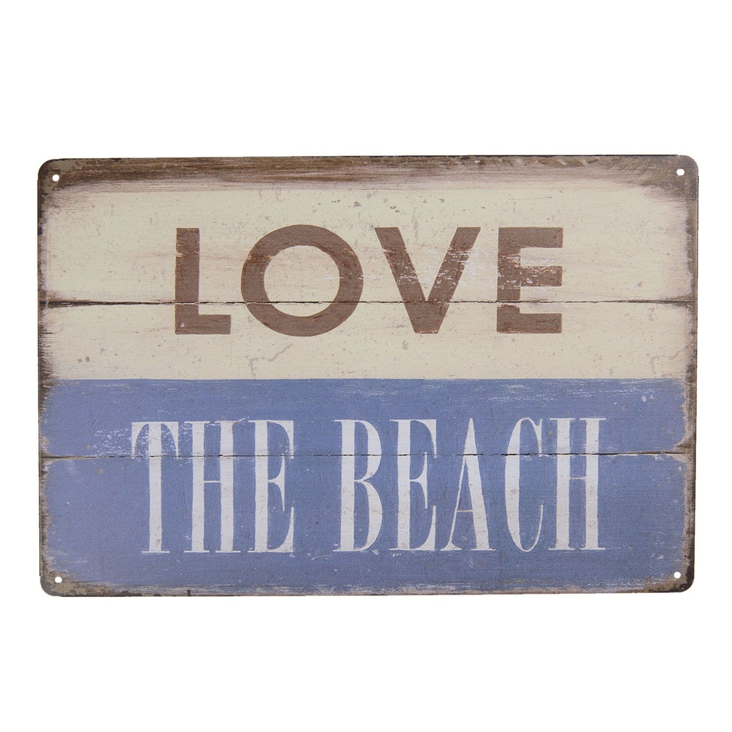 Kovová cedule s nápisem Love the Beach - 20*30 cm Clayre & Eef - LaHome - vintage dekorace